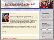 Image of Jim Gerlach's Home Page from 2003.